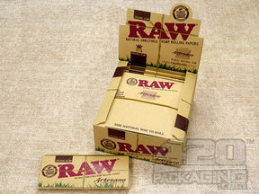 Raw Rolling Papers Organic Hemp King Size Slim Artesano 1 Display Box (15 packets) - 1