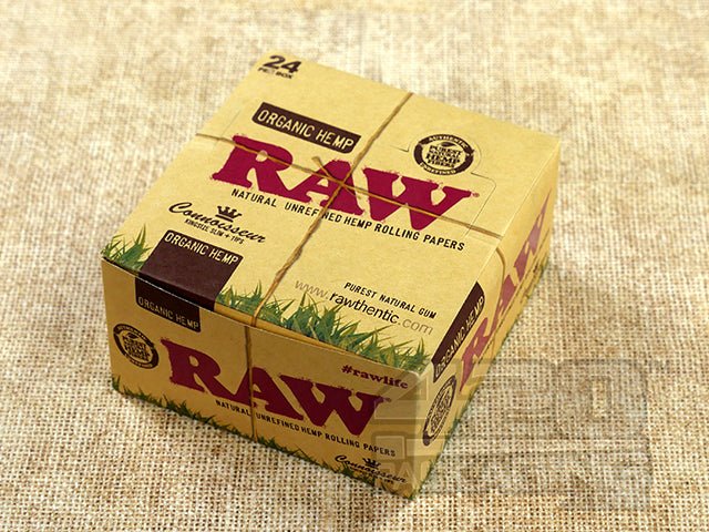Raw Rolling Papers Connoisseur Organic Hemp King Size Slim +Tips - 3