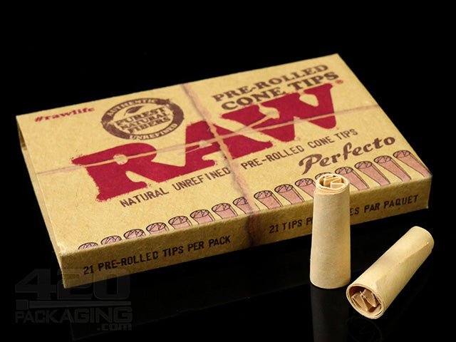 RAW Natural Perfecto Pre Rolled Cone Tips 20/Box - 4