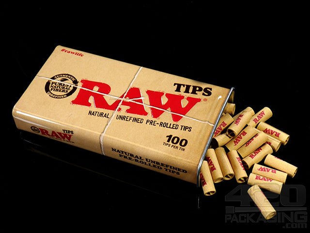 RAW Natural Pre Rolled Tips Travel Tin 100/Box - 2