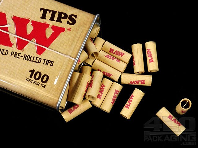 RAW Natural Pre Rolled Tips Travel Tin 100/Box - 4