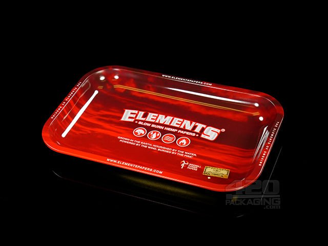 Elements Small Size Red Metal Rolling Tray 1/Box - 1