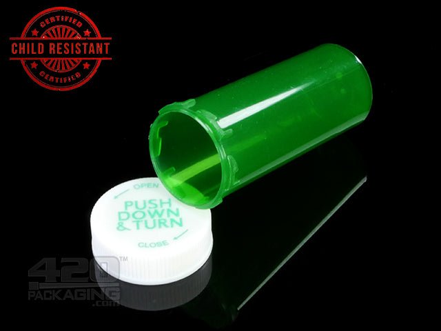 PNT-08 Push & Turn Child Resistant Pharmacy Vials (8 Dram) 410/Box TBLU (Transparent Blue) - 3