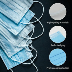 Disposable Blue Face Mouth Mask 3-Ply Ear Loop (50/Box) - 3