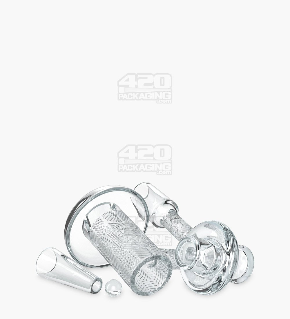 Assorted Engraved Quartz Banger Nail Terp Slurper Set w/ Pearl & Carb Cap | 14mm - 90 Degree - Male - 7