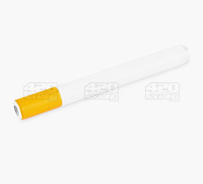 Cigarette Chillum Hand Pipe | 3in Long - Metal - Orange & White - 2