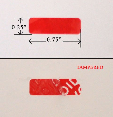 Tamper Evident Security Label Seal Red Void 0.75" x 0.25" 1,000 Labels - 1