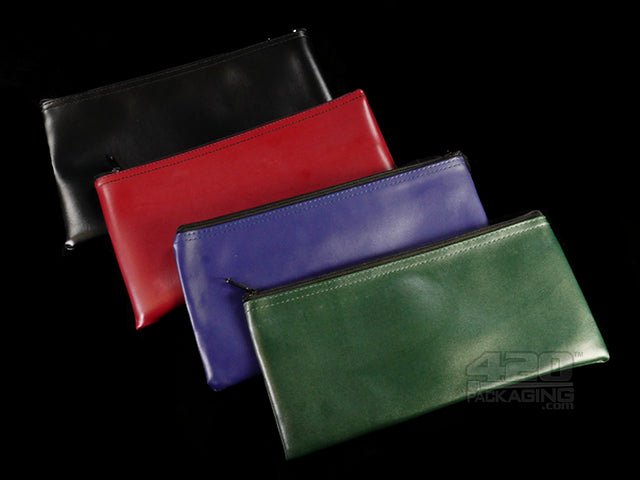 Vinyl Zipper Bank Money Bag Red - 1