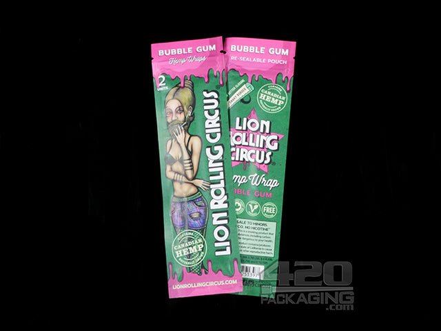 Lion Rolling Circus Bubble Gum Hemp Wraps 25/Box - 2
