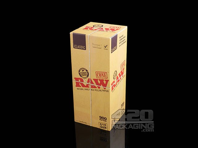RAW 1 1-4 Size Pre Rolled Paper Cones 900/Box - 1